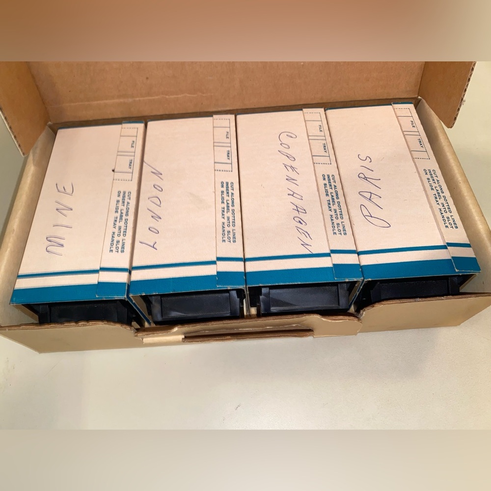 ARGUS Vintage Special Projector Slides 4 Trays - London, Copenhagen, Paris +